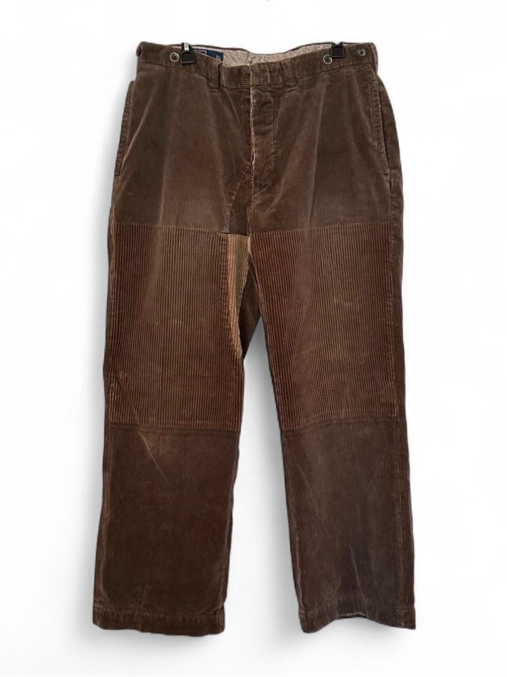 Vintage Polo Ralph Lauren Brown Patchwork Corduroy Trouser Pants Men’s Sz 36x32